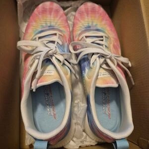 Skechers WOMENS Rainbow Tie-Dye Sneakers